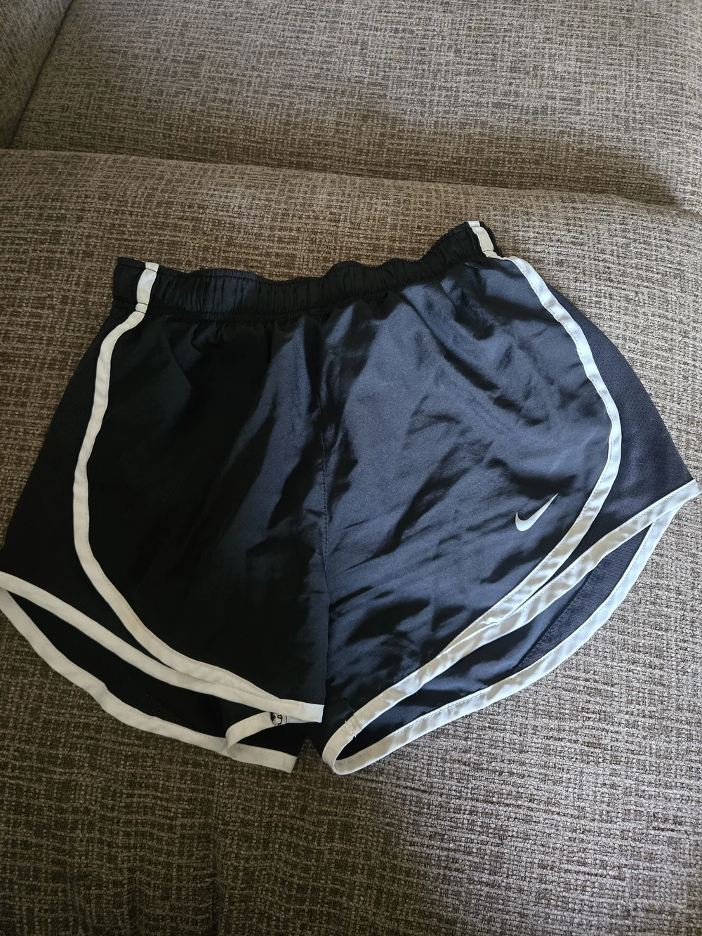 Nike Women's Black Athletic Shorts with White Piping